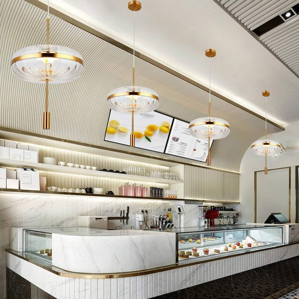 Modern Pumpkin Shaped Ceiling Pendant Kitchen Pendant Island Square Lighting Fixtures,for Bedroom Farmhouse