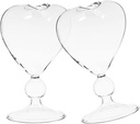 2pcs Creative Heart-shaped Cocktail Glasses Stylish Goblets for Weddings and Parties Glassware for Wine and Cocktails