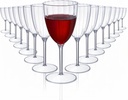 Tosnail 16 Pack 8 Oz Clear Plastic Wine Glasses, Disposable Hard Plastic Wine Cups, Tall Drinking Cups for Wedding, Parties