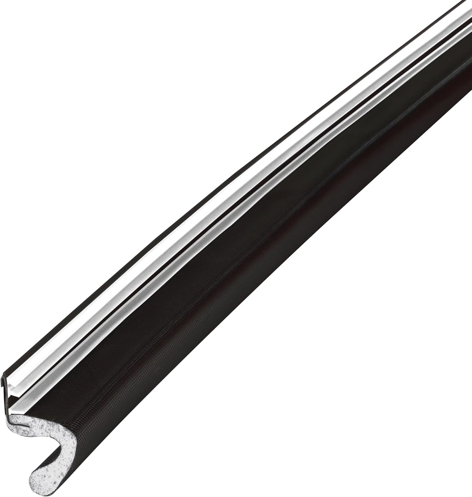M-D Building Products 91809 Soundproof Weather Stripping Door Seal, 26 feet Black Vinyl-Coated Foam Kerf/Channel, Easy to Install, Large Gap Coverage, Dust & Water Prevention