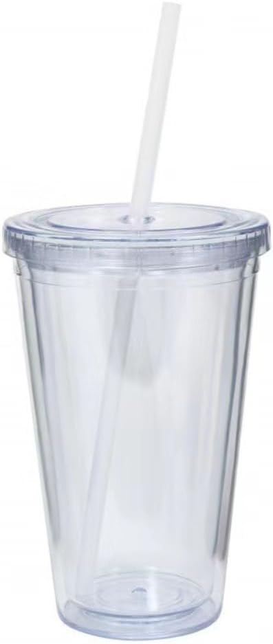 Water Bottle, 650ml Ice Coffee Cups, Clear Tumblers with Lid and Straw, Clear Tumbler, Reusable Plastic Cups for Ice Water Juice Tea Milk