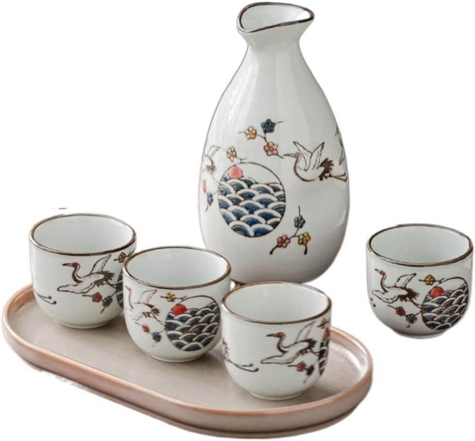 Sake Set Sake Set Cups Unique Glaze Color, Deep Texture and Rich Texture