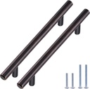 30 Pack Bronze Solid Cabinet Handles Drawer Pulls, 7.38-inch/187mm Length (5-inch Hole Center) Door Handle (1/2-inch Diameter) Kitchen Stainless Steel Cabinet Hardware Handle, Oil-Rubbed Bronze