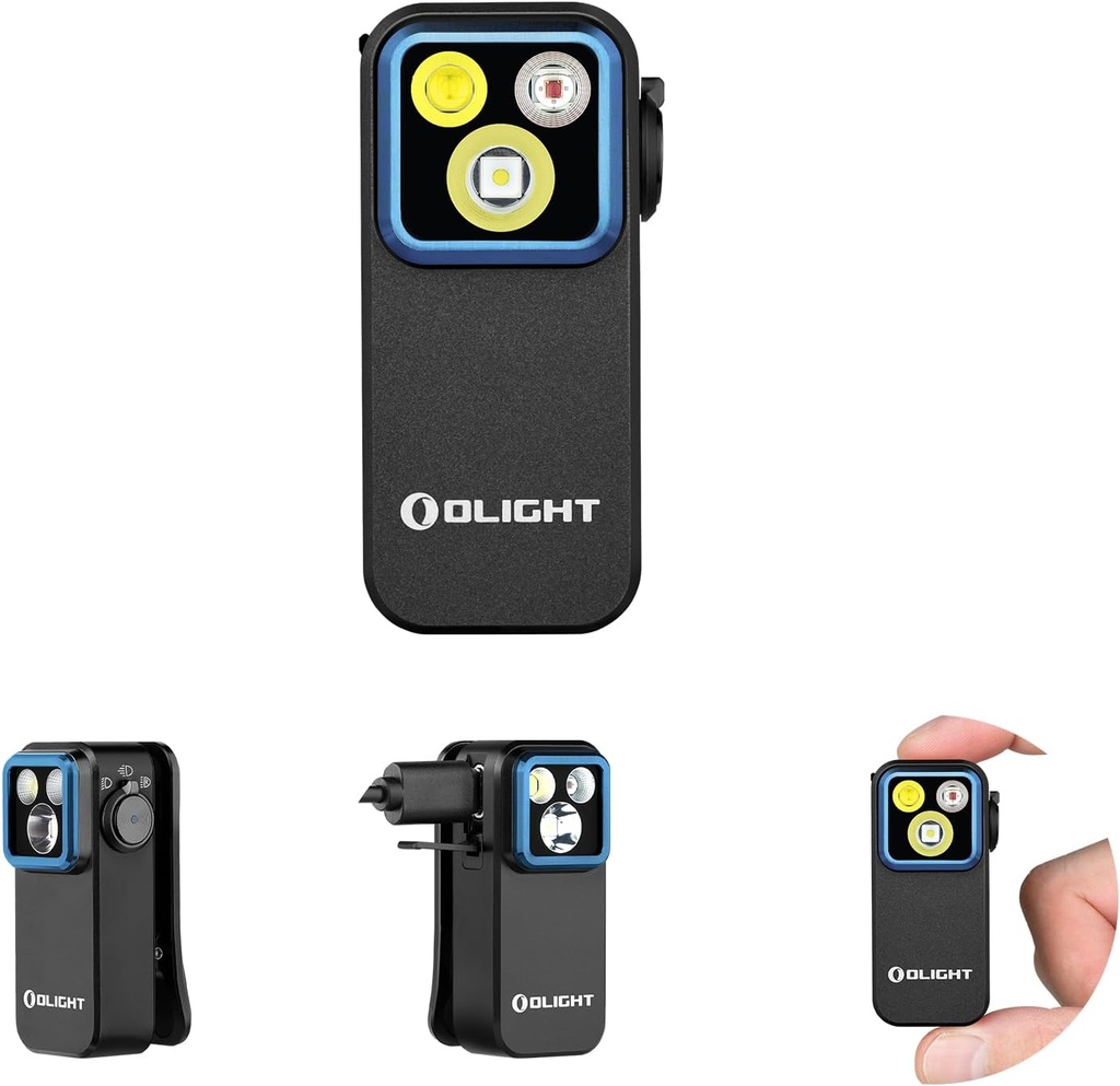 OLIGHT Oclip Pro EDC Flashlight Clip-on Light, Rechargeable 500 Lumens with Three Lighting Solutions Type-C Charging, Magnetic Flash Lights for Signaling, Cycling, Outdoor or Indoor Use(Black)