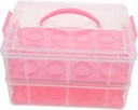 PRETYZOOM Portable Multi-layer Cupcake Carrier Versatile Desserts Storage Box for Muffins Cakes and Treats for Baking Parties and Events Stylish Design