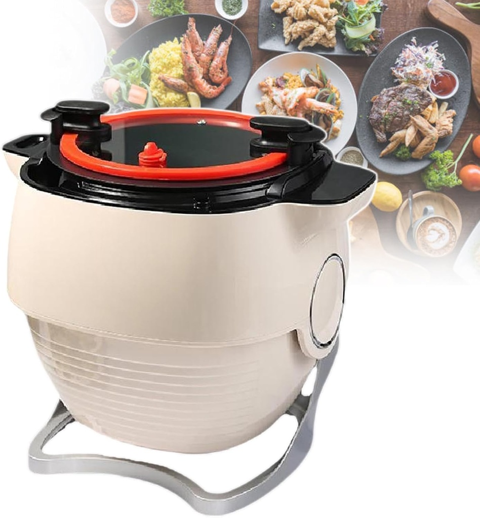 Automatic Cooking Machine, 6 L Commercial Food Processor, One-Click Start, 3 Speed Adjustable, For Home Restaurant, Cafeteria, Hotel, School Canteen, With Touch Control Pane