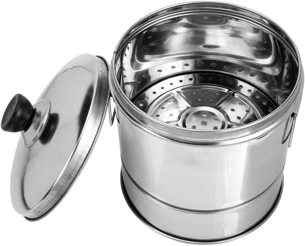 Zerodeko Stainless Steel Rice Steamer Handle Multi-functional Cooker for Rice Dumplings and Seafood Diameter Kitchen Tool for Servings