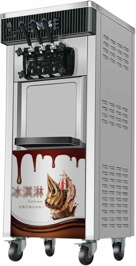Ice Cream Maker Machine Ice Cream Maker Commercial Coolers Mobile Tricolor Flavor Sweet Cones Freezing Equipment Vending Machine Ice Cream Yogurt Machine