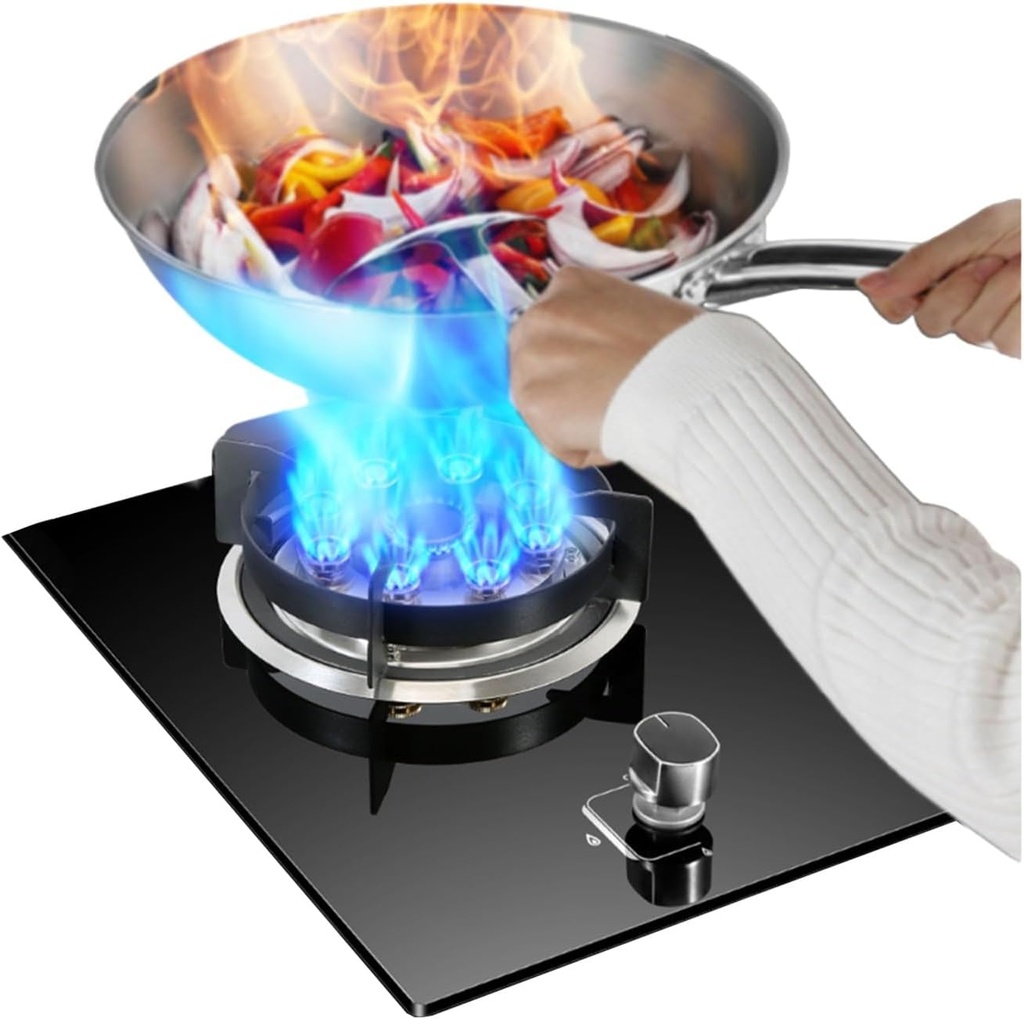 Gas Stove with 1 Burner,5.2KW Kitchen Counter Top Stove,Catering Indoor Regulators,with Accidental Flameout Protection Device,for Home Kitchen(NG)