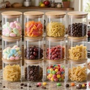 21oz/630ML Glass Storage Jars with Lids - 12 pcs Glass Canisters Food Storage Containers Airtight Glass Jar with Lid for Pantry Organizers for Cookie, Flour, Oat, Pasta, Tea, Coffee Bean & Coffee