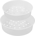 Kichvoe 2pcs Plastic Steamer Basket for Rice Cooker: Stackable Round Steaming Tray Insert for Vegetables, Seafood, Eggs, and Desserts, Fits 3L & 5L Cookers, Kitchen Cookware Supplies