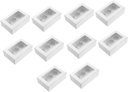 1 Set Kraft Paper Cupcake Boxes with Inserts Window Design for Cake Packaging and Presentation for Parties Events and