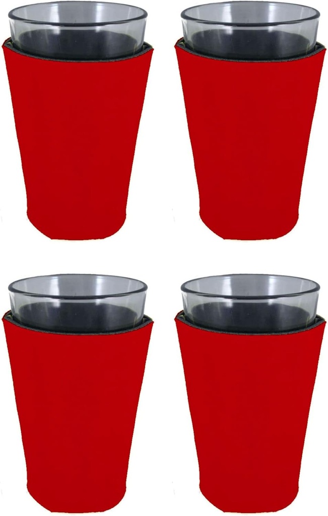 Blank Foam Pint Glass Coolie (4 Pack, Red) - Made in USA