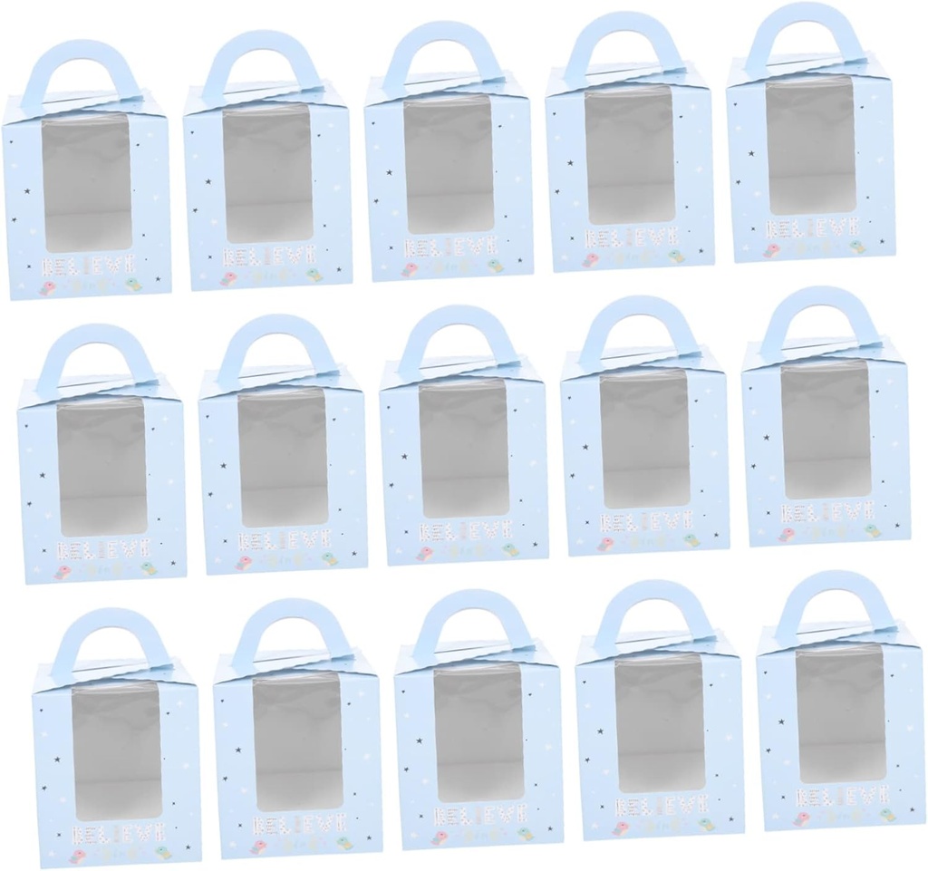 50pcs Paper Cupcake Boxes Handle Muffin Cake Storage Containers for for Birthdays and Celebrations