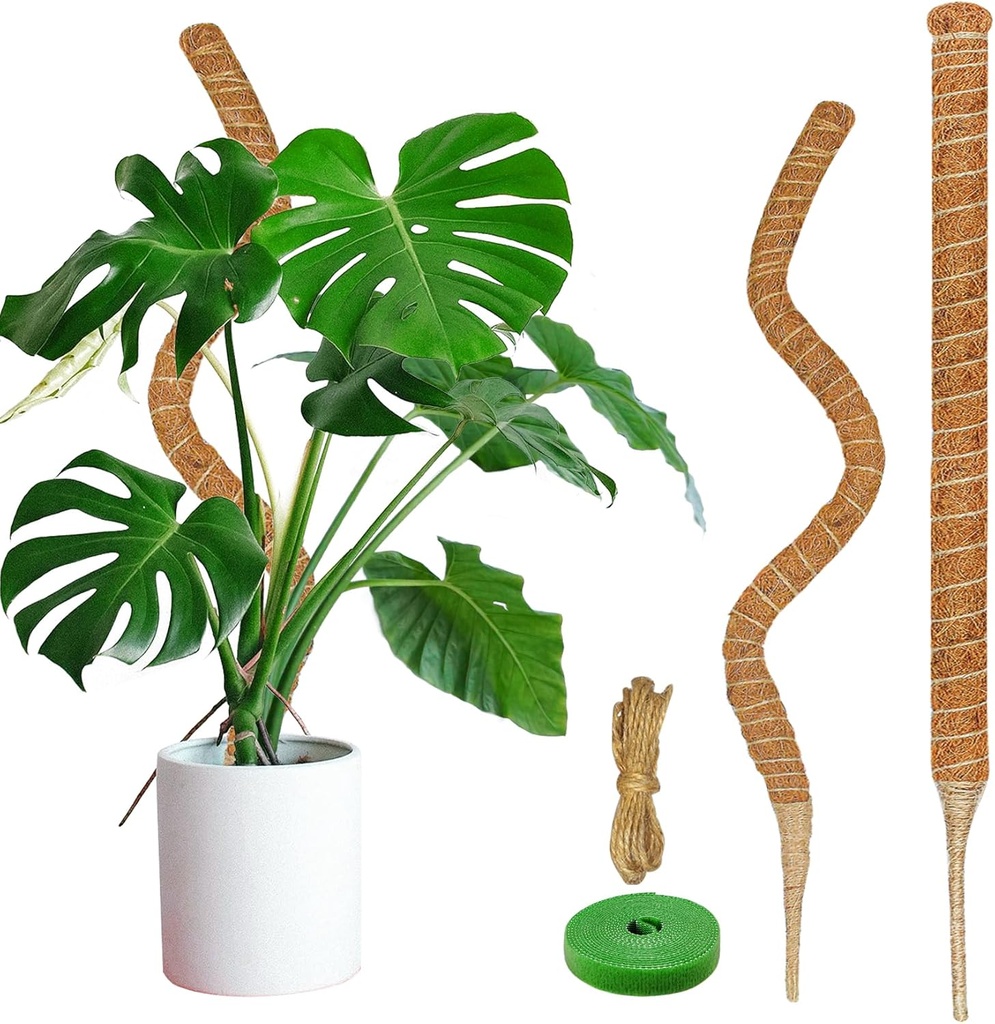 2 Pack Moss Pole, 26.8-Inch Moss Poles for Plants Monstera,Bendable Plant Support Stakes for Climbing Plants Indoor, Garden Trellis Plant Stick for Potted Plants, Pothos Philodendron