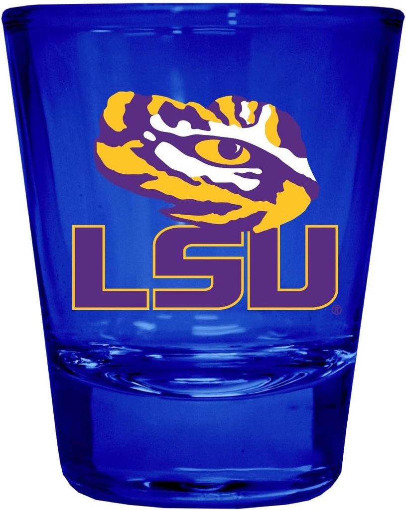 R and R Imports LSU Tigers Full Color 2 oz Shot Glass Blue Officially Licensed Collegiate Product 2-Pack