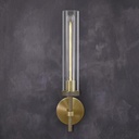 Brass Sconces Wall Lighting, 19" Tube Glass Gold Sconces, Bathroom Wall Sconces Lighting Vanity Lights Wall Lights for Living Room, Hallway, Fireplace, Staircase