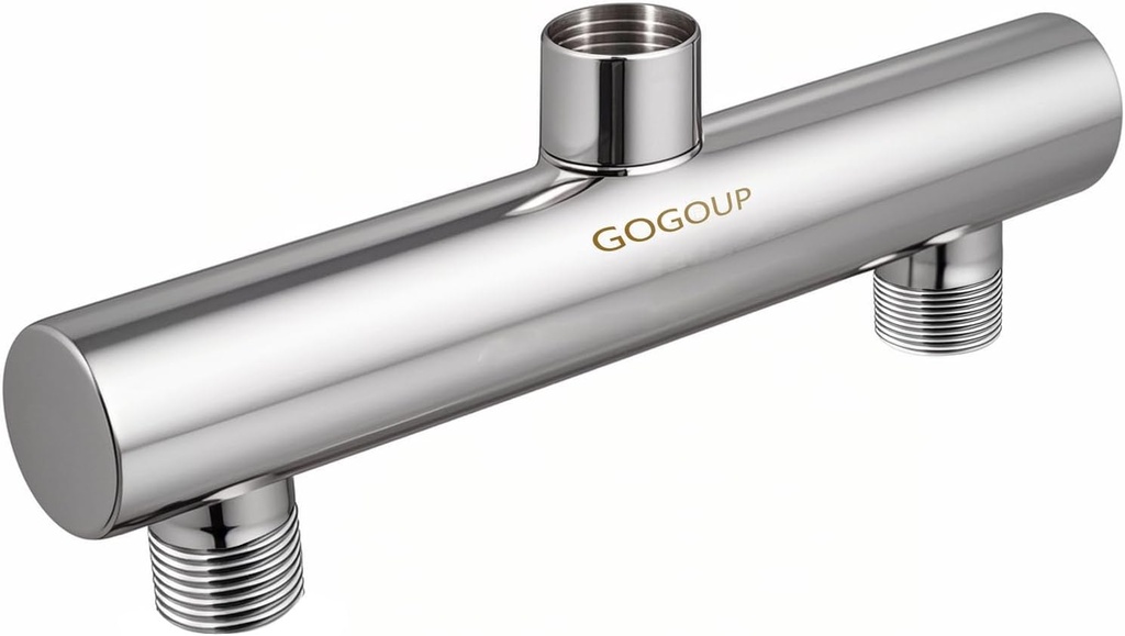 Dual Shower Head Manifold, G 1/2" Double Outlet Stainless Steel Multiple Diverter Water Supply Connection for Bidet Sprayer Fix Showerhead & Handheld Shower Polished