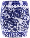 Blue and White Porcelain Chinese Retro Ceramic Rice Storage Jar, Ceramic Rice Bucket with Lids, Ceramic Rice Storage Container, Rice Dispenser Organization for Rice, Flour(41x34cm/16.1x13.4in)
