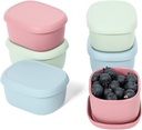 6 pcs 7 oz Silicone Snack Containers for Kids Small Food Containers with Lids, Fruit Containers for Lunch, Stackable Lunch Containers for Kids, Daycare, School and Travel
