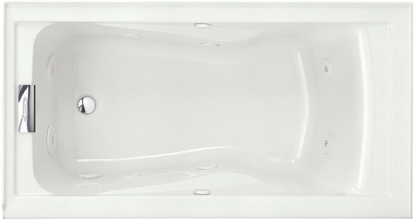 American Standard 2425VC-LHO.020 Evolution 5-Feet by 32-Inch Left-Hand Outlet Whirlpool Bath Tub with EverClean, Hydro Massage System I and Integral Apron, White