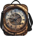 Insulated Lunch Bag for Women Men Steampunk Clock Lunch Box Leak-Proof Cooler Food Lunch Container for Work Travel Outdoor