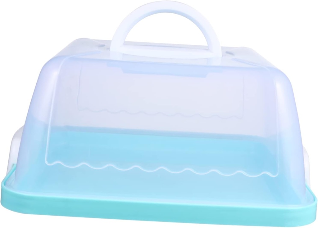 Portable Transparent Cake Box with Handle Reusable Plastic Cake Carrier for Cupcakes Muffins Desserts Food Storage and Transport Easy Clean Pastry Holder for Parties and Camping