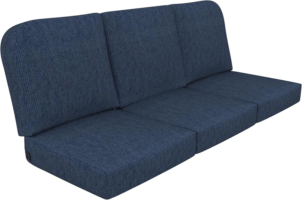 Covers & All Sunbrella Outdoor Deep Seat Cushion Set of 3, 22" x 24" Deep Seat & Back Cushions, 5" Thick Foam Patio with Water-Repllent & UV Fade Resistant Covers, Patio Furniture Chair Cushions