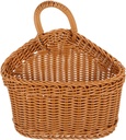 Zerodeko Hanging Storage Basket, Wall Hanging Fruit Basket Woven Storage Basket Spoon Basket Countryside Style Plastic Rattan Woven Kitchen Utensils Holder
