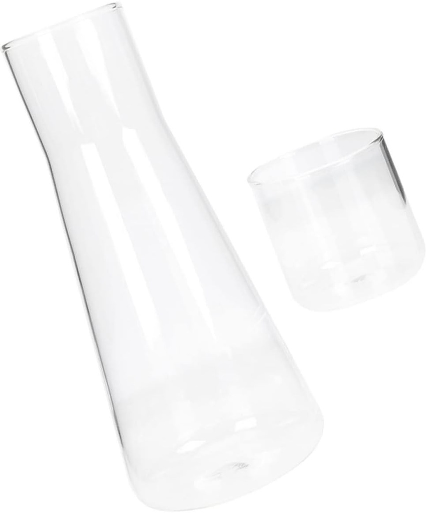 PRETYZOOM 1set Capacity Glass Water Carafe Tumbler Cup Pitcher for Juices Iced Tea Cold Hot Beverages for Home Office Use