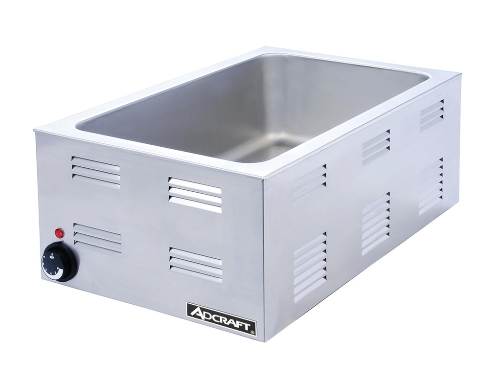Adcraft Full Size Food Warmer, 1200W, in Stainless Steel (FW-1200W)