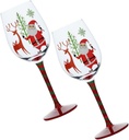 Unomor 2pcs Christmas Santa Wine Glasses Crystal Goblets for Holiday Parties Festive Decor for Banquets and Weddings Unique Christmas-themed Drinkware