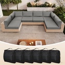 YEFU Patio Furniture Cushions Waterproof: Patio Cushions for Outdoor Furniture Olefin Fabric Fade-Resistant & All Weathe - Outdoor Sectional Replacement Couch for 6-Seat Rattan Wicker - Storage Bag