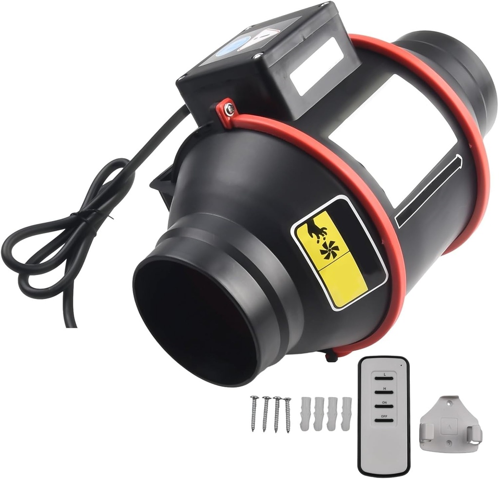 Ventilation Fan, Exhaust Flue Fan Speed Control Mixed Flow Inline High Quiet For Home Vents HVAC Systems Parts for Vent Bathroom, Kitchen