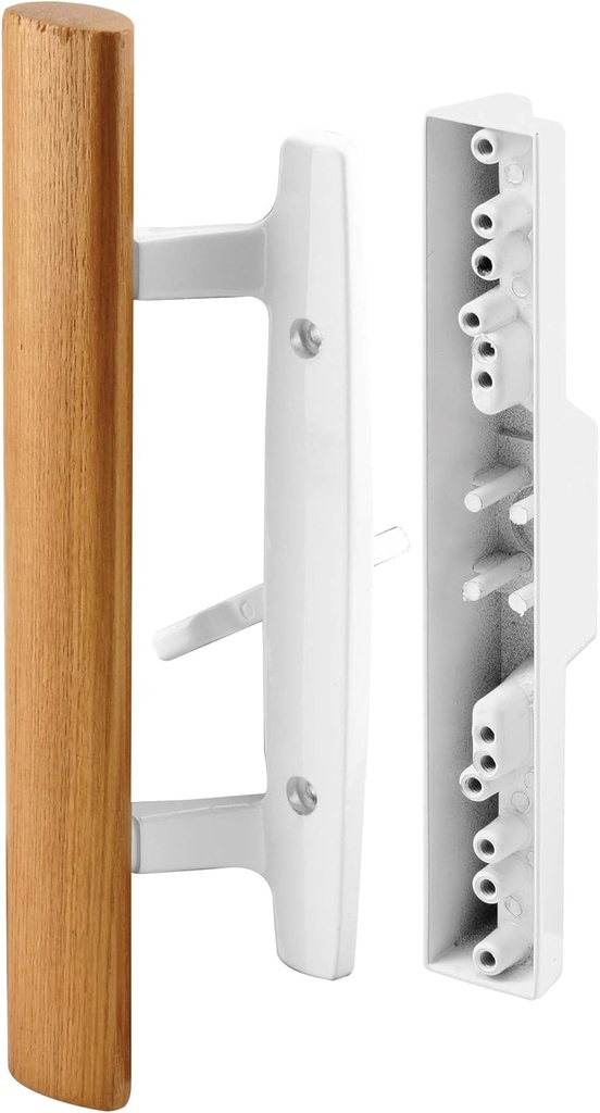 Prime-Line C 1315 Diecast, White, Mortise Style Handle with Outside Wood Handle (Single Pack)
