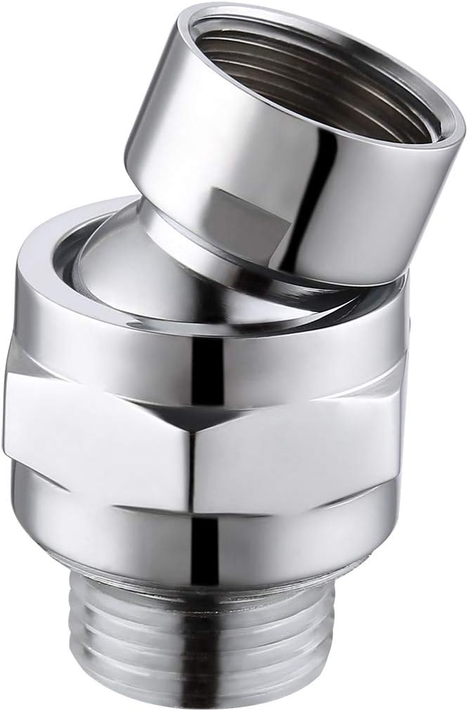 KES Shower Connector Ball Joint Shower Head Swivel Ball Adapter Brass Adjustable Arm Extension Universal Component Polish Chrome, PSB101-CH