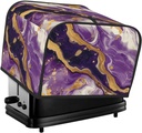 Oven Cover Kitchen Bread Machine Protector,4 Slice Toaster Cover For Home,Fingerprint Coaster Cover,Kitchen Small Appliance,Purple Gold Marble Swirls