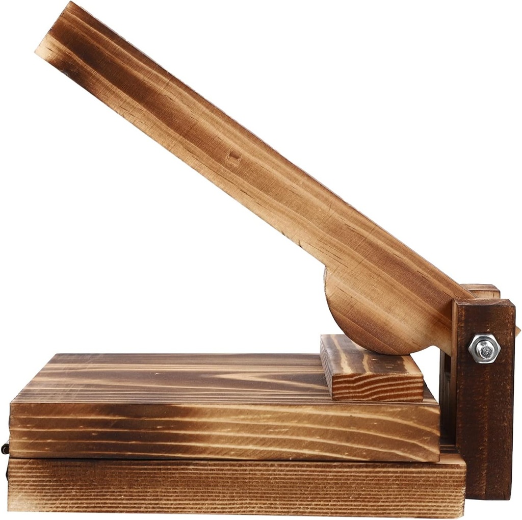 Yardwe Tortillas Press Wooden Dumpling Presser, Tortilla Pressing Tool Dumpling Dough Presser Maker for Home Kitchen Restaurant Carbonaceous Corn Tortilla Press