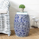 SAFAVIEH Home Lorey Blue and White Ceramic 18-inch Indoor/Outdoor Garden Stool Side Table