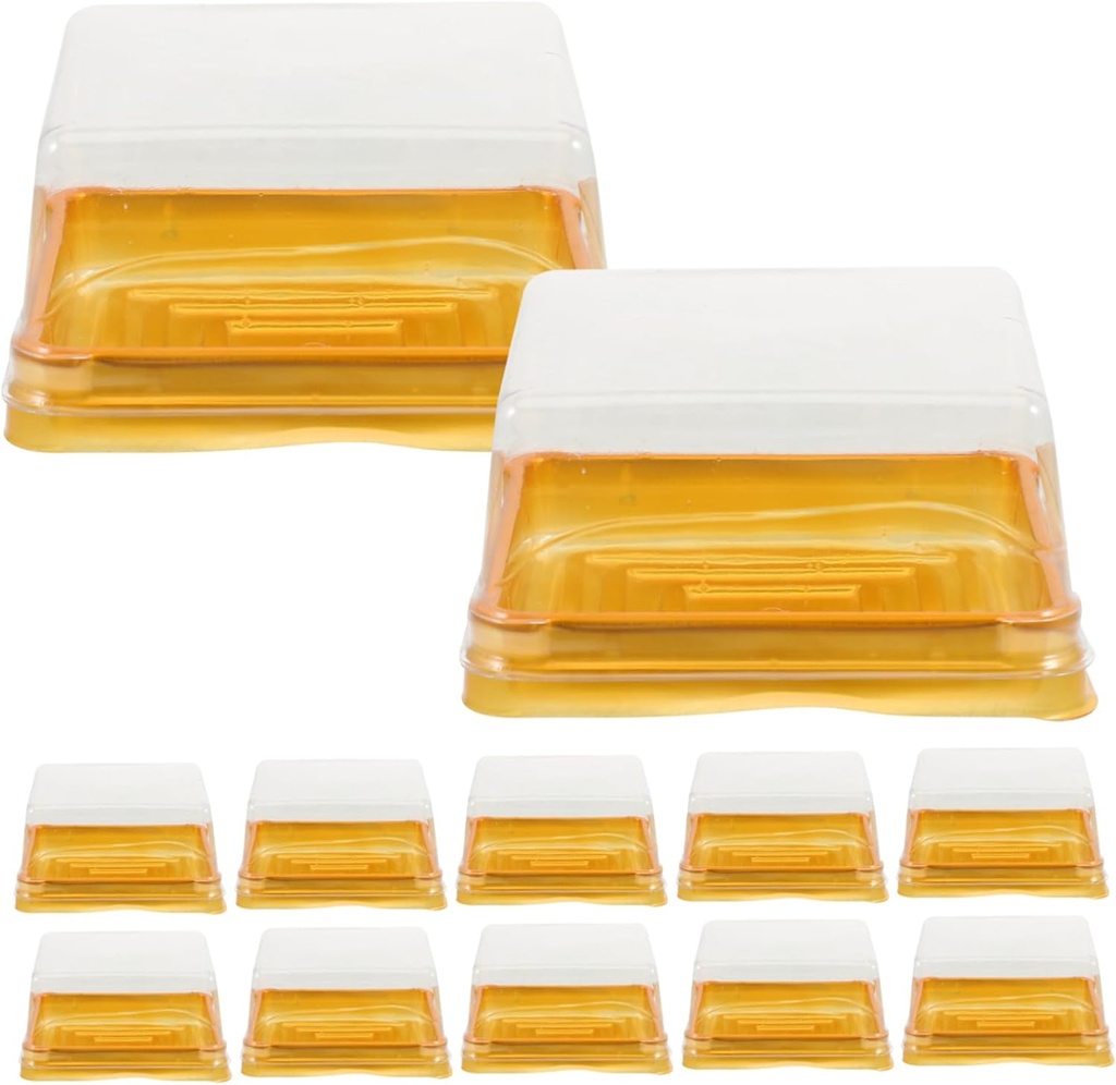 Cabilock 1set -yolk Puff Holder and Moon Cake Packing Box Square Plastic Container for Moon Cakes and Puff Pastries Excellent Sealing and Multipurpose Use