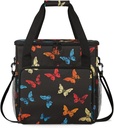 Butterflys Travel Coffee Maker Carrying Bag, Large Organizer Storage Tote Bag Insulated Reusable Cooler Grocery Bags