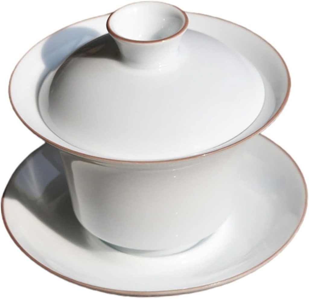 Ceramic Tea Set with Saucer Elegant Chinese Tea Bowl for Home Use Lightweight and Heat-resistant for Entertaining Guests Daily Enjoyment