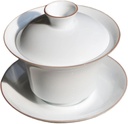 Ceramic Tea Set with Saucer Elegant Chinese Tea Bowl for Home Use Lightweight and Heat-resistant for Entertaining Guests Daily Enjoyment