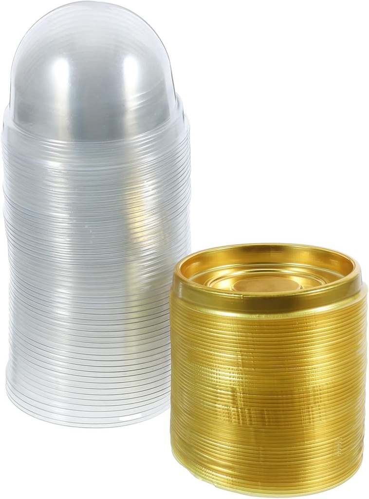 VOSAREA 50pcs Egg Yolk Cake Packaging Box Mini Cake Containers for Single Cupcakes