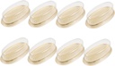 Ciieeo 10pcs Transparent Oval Cake Packing Containers Yellow Plastic Food Grade Cake Boxes for Party Favors Shower Birthday Wedding Treats and Takeaway Snacks