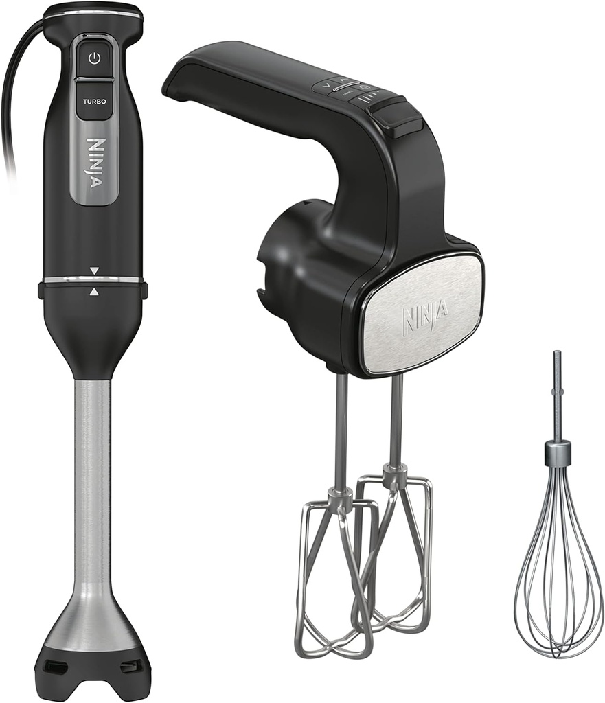 Ninja CI100C Foodi Power Mixer System Immersion Blender and HandMixer Combo, Black