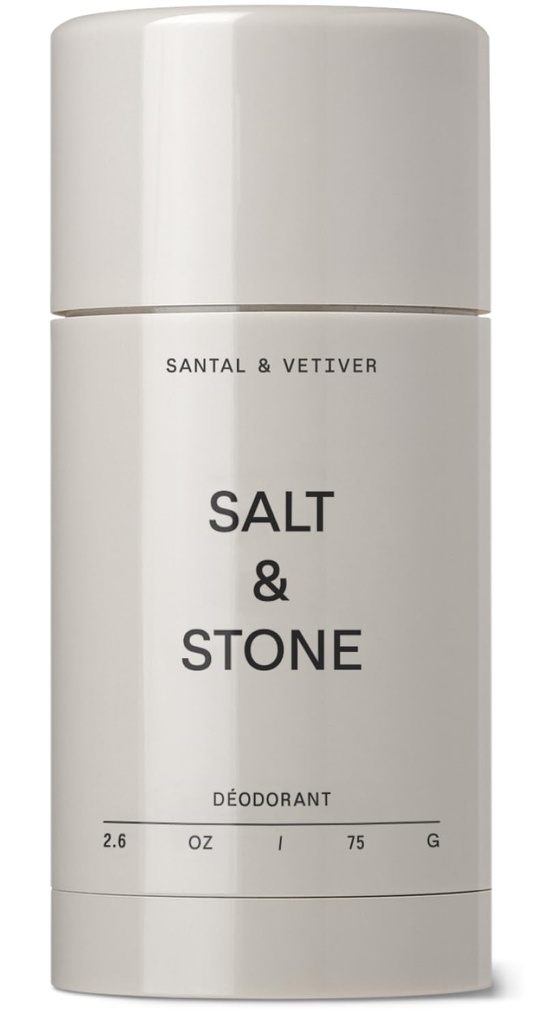 SALT & STONE Aluminum Free Deodorant | Extra Strength 48 Hour Protection for Women & Men | Made with Seaweed Extracts, Shea Butter & Prebiotics (Santal & Vetiver)