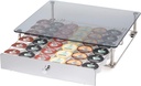 Nifty Rolling Coffee Pod Drawer - Glass Top & Chrome Finish, Compatible with K-Cups, 36 Pod Pack Holder, Compact Under Coffee Pot Storage Drawer, Slim Home Kitchen Counter Organizer
