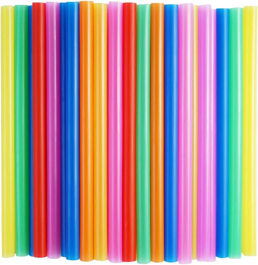 100 Pcs Jumbo Smoothie Straws,Colorful Disposable Wide-mouthed Large Straw.