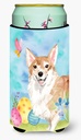 Caroline's Treasures BB9624TBC Corgi Easter Tall Boy Hugger Can Cooler Sleeve Hugger Machine Washable Drink Sleeve Hugger Collapsible Insulator Beverage Insulated Holder